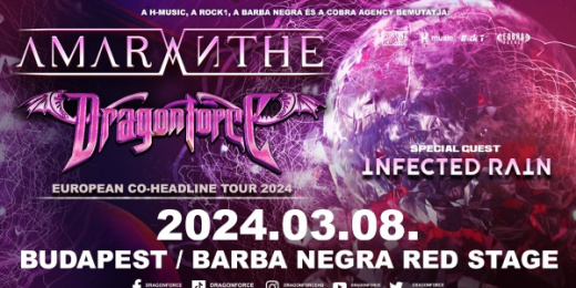 Amaranthe, Dragonforce, Infected Rain Budapesten, a Barba Negra Red Stage-en<br><small><small><small>
